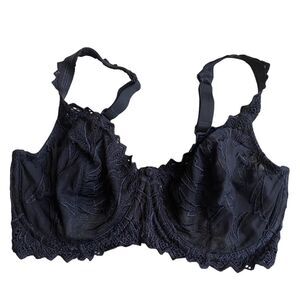 Bali Semi Sheer Lace Bra Size 36DD Black